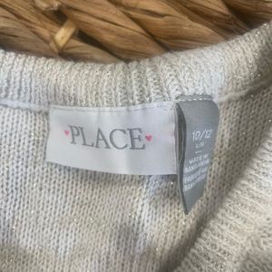 Girls sweater dress with hints of gold